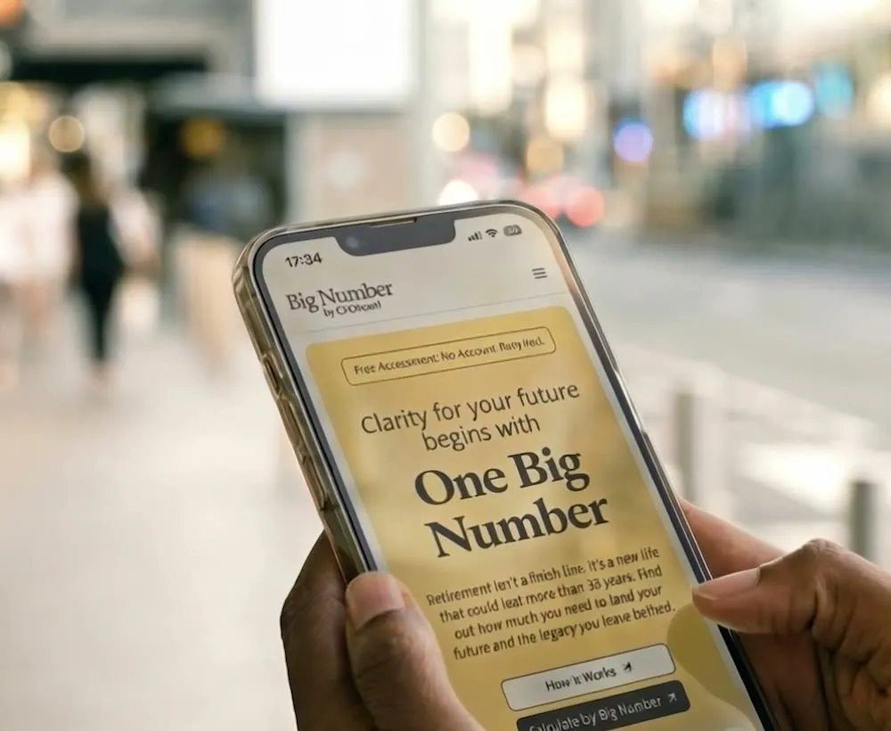 Someone checking their Big Number on their phone