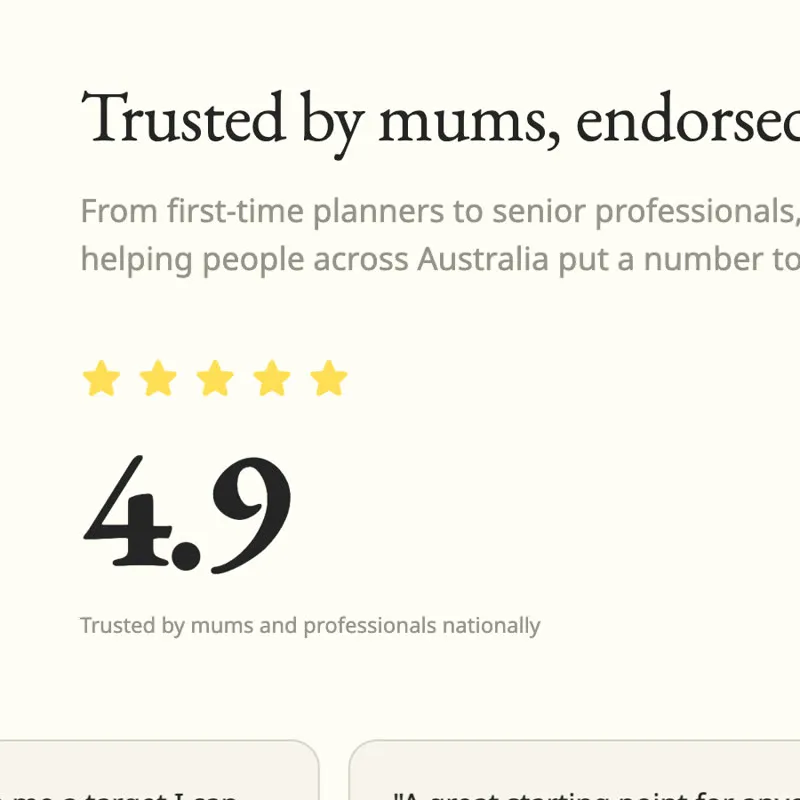 Reviews section with a 4.9 rating