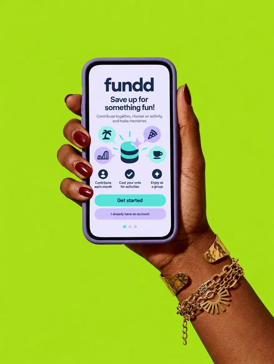 Fundd savings app on a phone